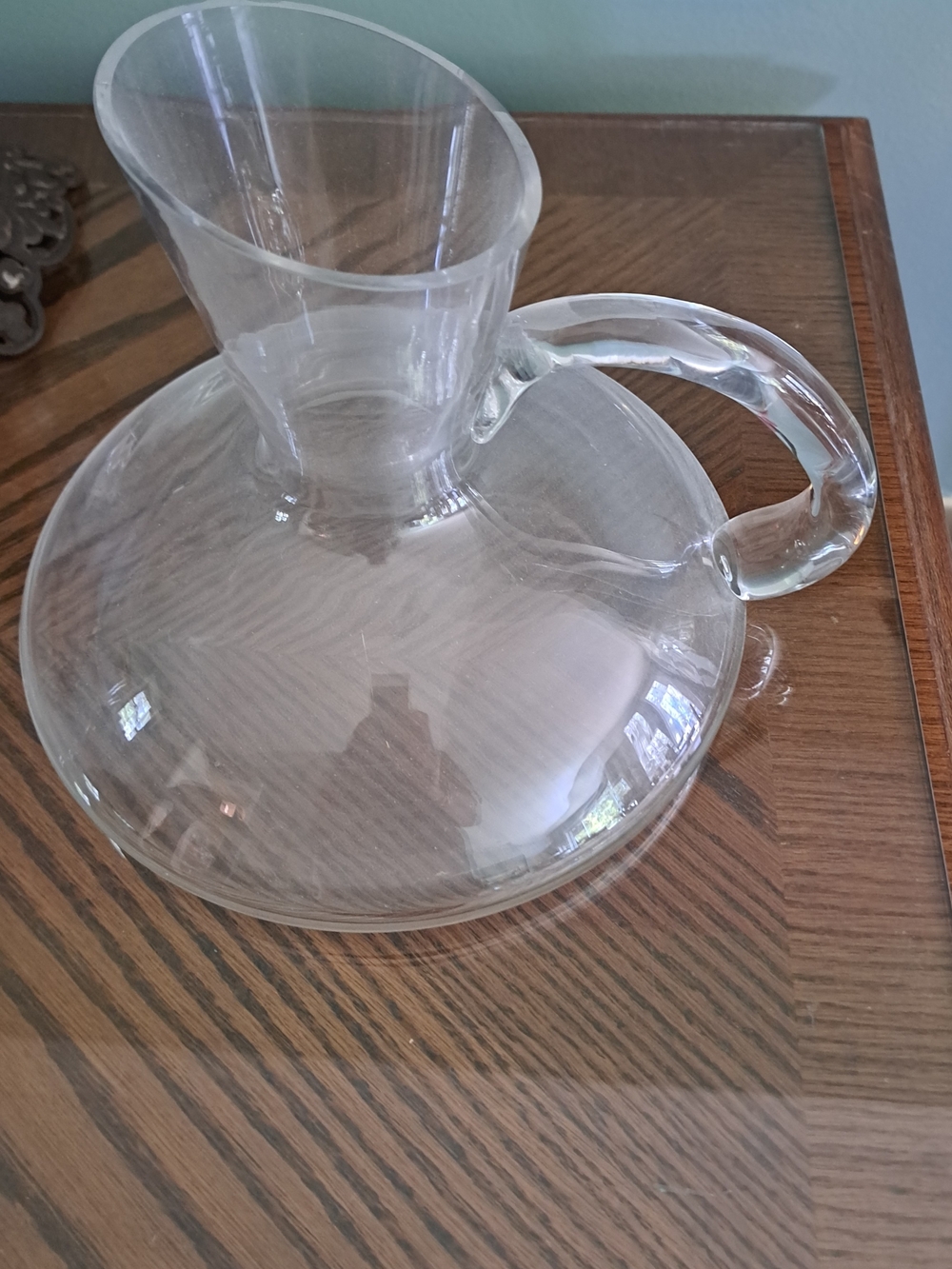 Clear Glass Water Pitcher with Handle